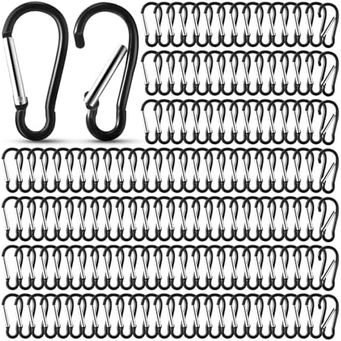 300 Pcs 2" Carabiner Bulk Spring Snap Hooks Bulk Aluminum Alloy Clip Keychain for Hanging Camping Hiking Traveling Fishing Outdoor Activities