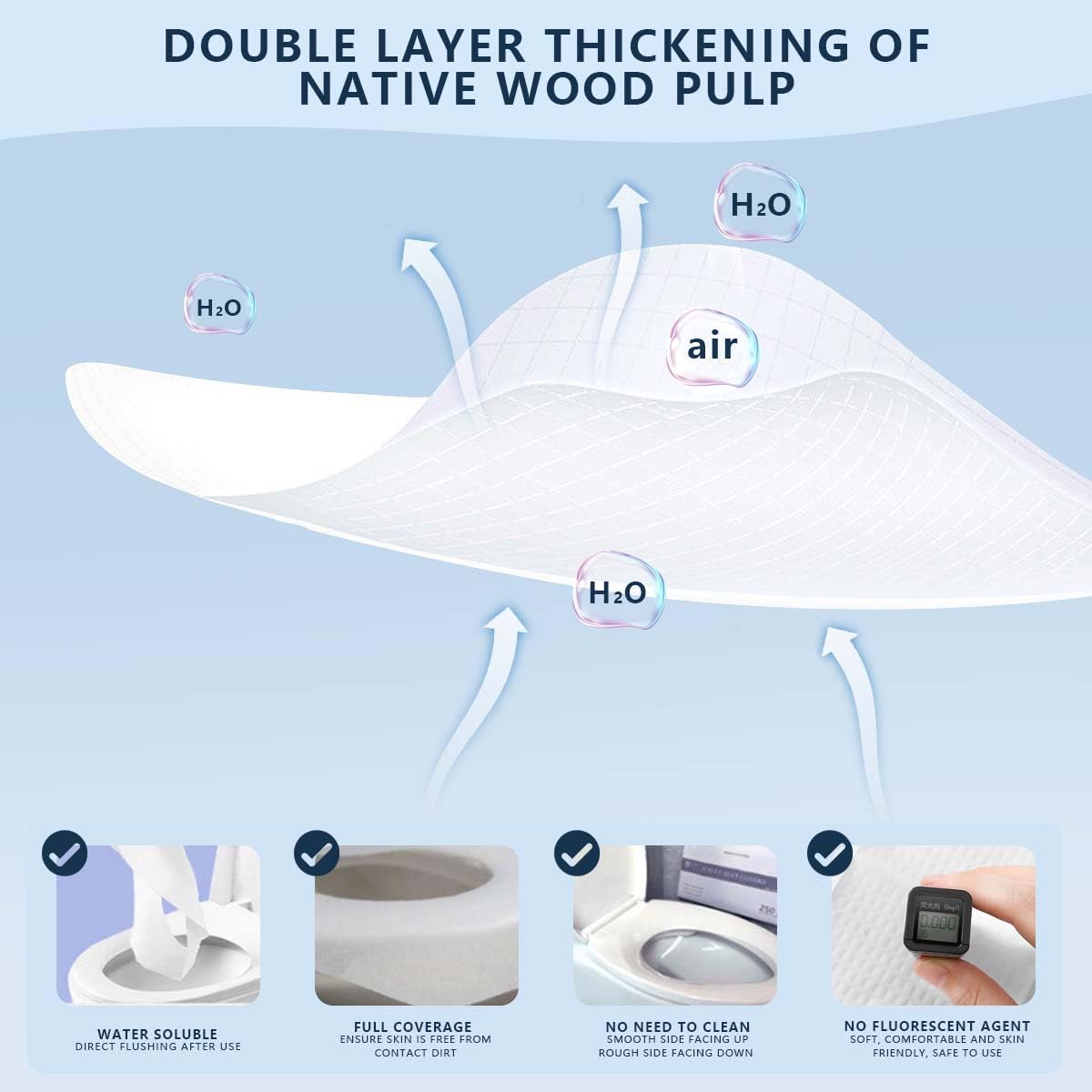 KISEER 4 Pack (1000 Pieces) Disposable Toilet Seat Covers Flushable Paper Toilet Seat Cover for Bathroom, Hotels, Travel, Kids or Adults