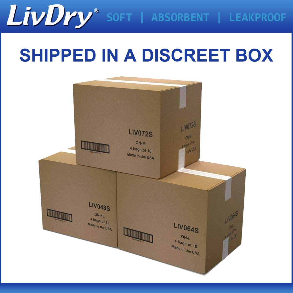 LivDry 2XL Overnight Adult Diapers for Women and Men, XXL Incontinence Underwear, 60”-80" Waist, Disposable Pull-On Briefs, XX-Large, 48 Pack