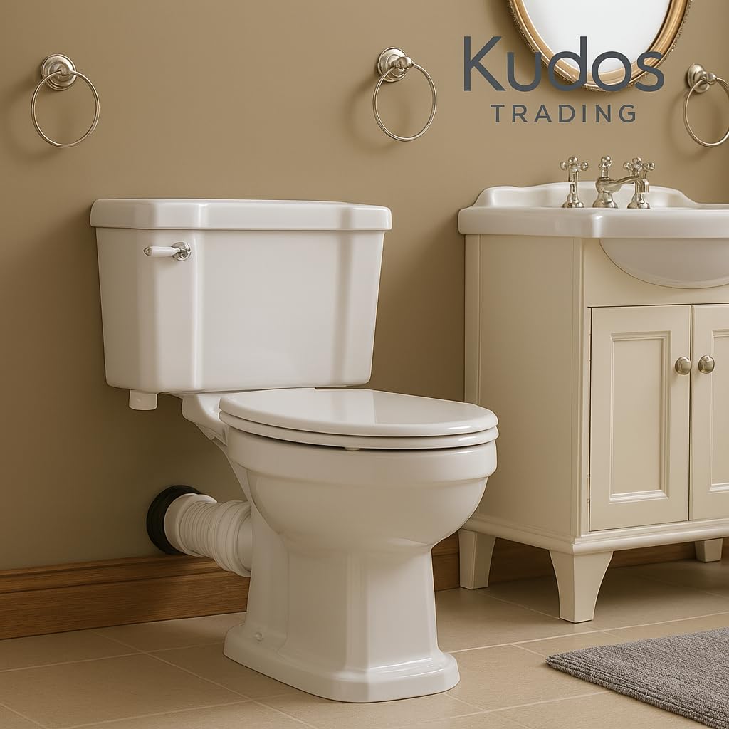 Kudos-Trading - Flexible Toilet Pan Connector Universal WC Flexi Slinky Waste Soil Pipe 300mm-700mm, Adjustable Length, Easy to Install, Anti-Kink & Odour Resistant, Suitable for All Standard Toilets
