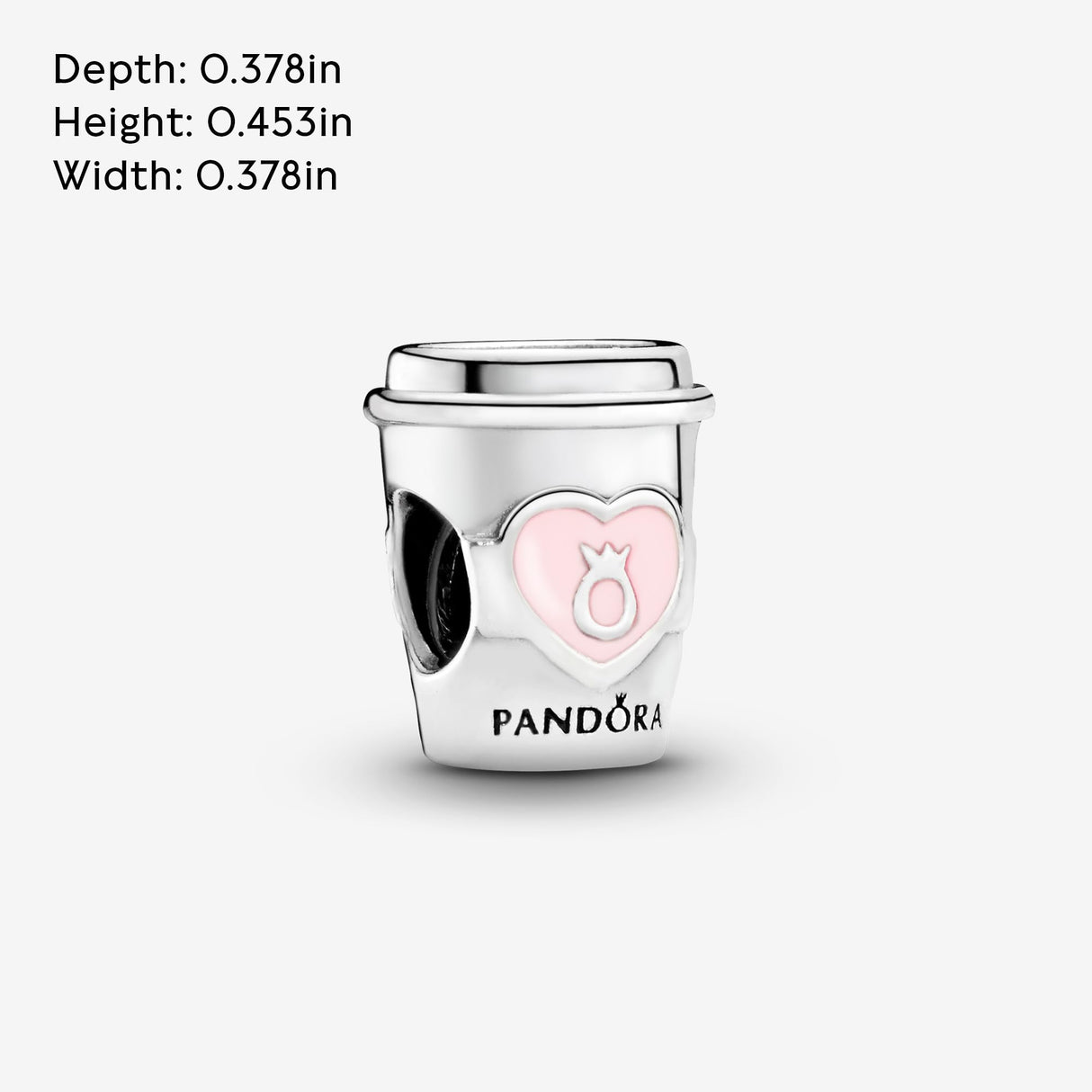 PANDORA Take a Break Coffee Cup Charm - Engraved Charm - Gift for Coffee Lovers - With Gift Box - Compatible Moments Charm Bracelets - Sterling Silver