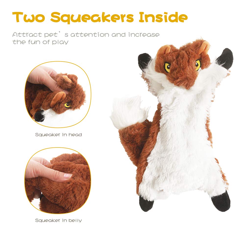 Dog Squeaky Chew Toys No Stuffing Soft Plush for Small Medium Large Breed