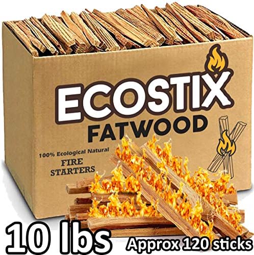 Eco-Stix Fatwood Fire Starter Kindling Firewood Sticks Bulk Packaged Firestarters 100% All Natural Resin Ocote Pine 10 Lbs