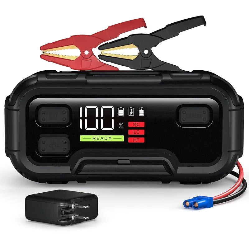 HOPCREW 6000A Jump Starter – HOPCREW 32000mAh 12V Battery Booster for Gas & Diesel Engines (Up to 12L), LED Display, 60W PD Fast Charging, Integrated LED Light - Specification: Default