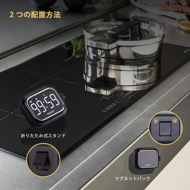 INKBIRD Digital Timer, Countup/Countdown Timer, Backlit One Button Operation, USB Rechargeable, Portable Timer for Jogging, Yoga, Meeting, Study, Reading, Cooking, IDT-02