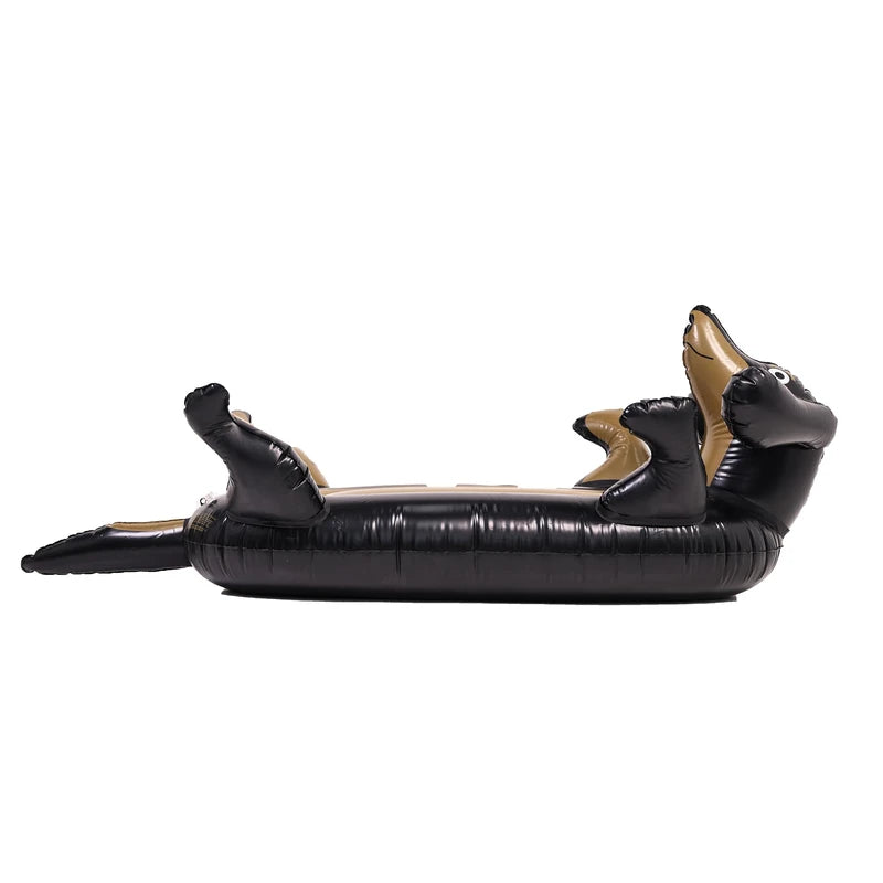 Urageidogi Funny Inflatable Black Dog Pool Float with Cup Holder for Adults, Teens, Pets, Dogs, Animal Floats for Pool, Black/brown