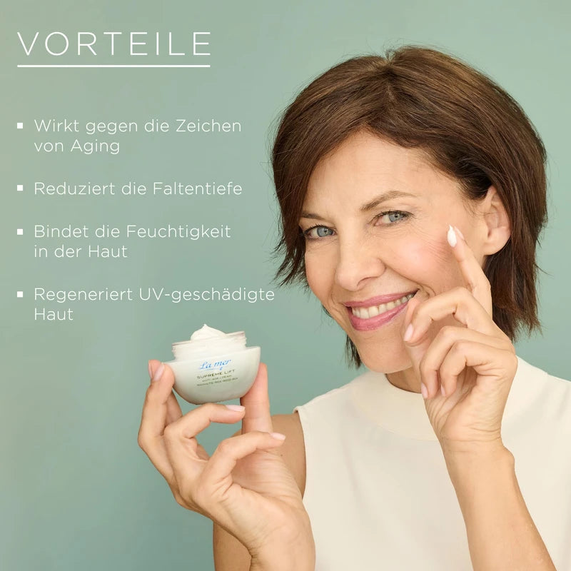 La mer Supreme Lift Anti-Age Cream Rich - Improved Formula and New Look - Rich Face Care for Dry Skin - Reduces Wrinkle Depth and Regenerates UV-Damaged Skin - 50 ml