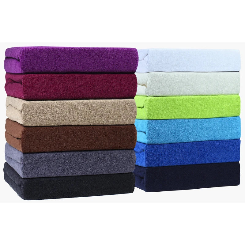 NatureMark Terry Towelling Fitted Sheet, Many Sizes & Colours, Brand Quality, 90x200 - 100x200 cm