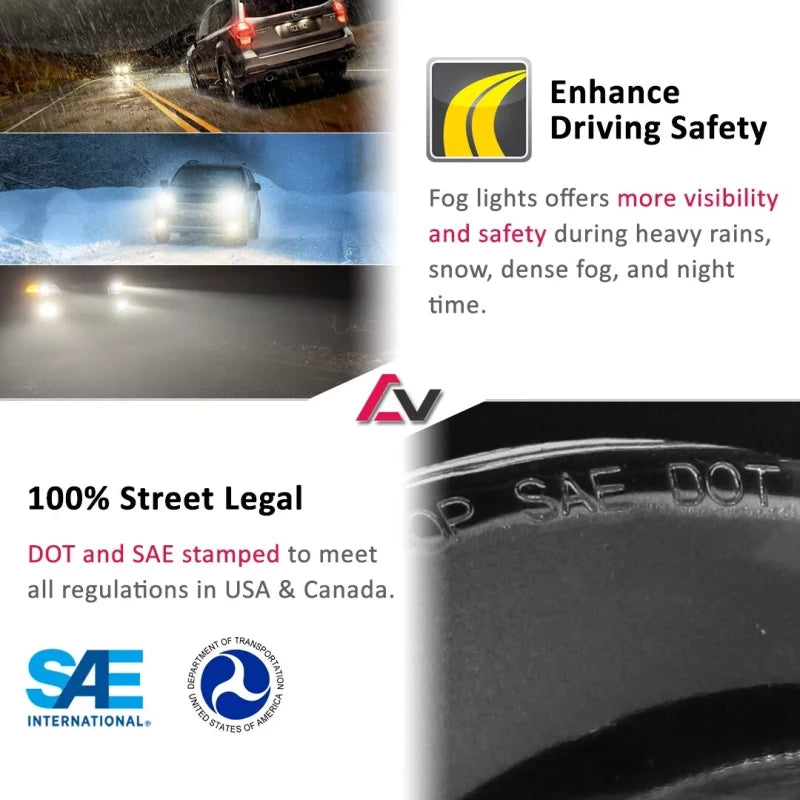 advan_version 2019-2025 For Toyota RAV 4 Clear Pair Fog Lights Bumper Lamps w/Harness Wiring