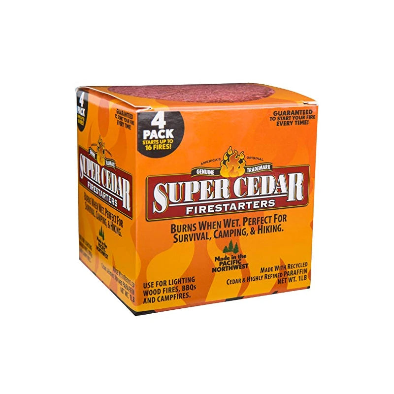 SUPER CEDAR FIRESTARTERS - 4 Count