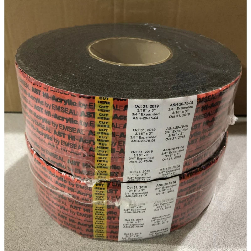 Emseal (QTY 2) Emseal HI-Acrylic 3/4” Expanded 3/16” x 3”Metal Roof Tape ASH-20-75-04
