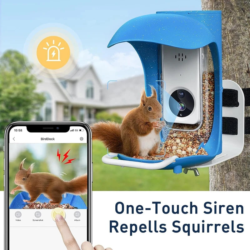 Hummingbird Feeder with Camera, Smart Bird Feeder with Camera Solar Powered, Free AI Identify Bird Species, Auto Capture Bird Videos, Ideal Gift for Bird Lover (2.4G HZ WiFi)