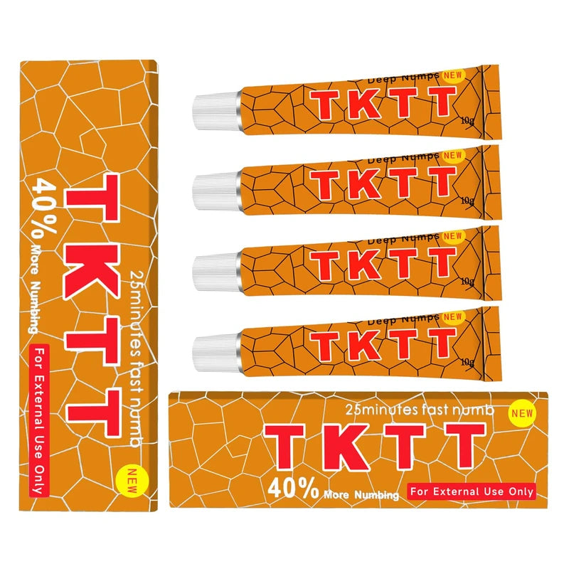 Tattoo Numbing Cream - Highest Rated Cream On The Market - External Analgesic - Maximum Strength - Natural Ingredients Extra Strength Tattoo For 6-8 Hours(4PC *10g) Orange