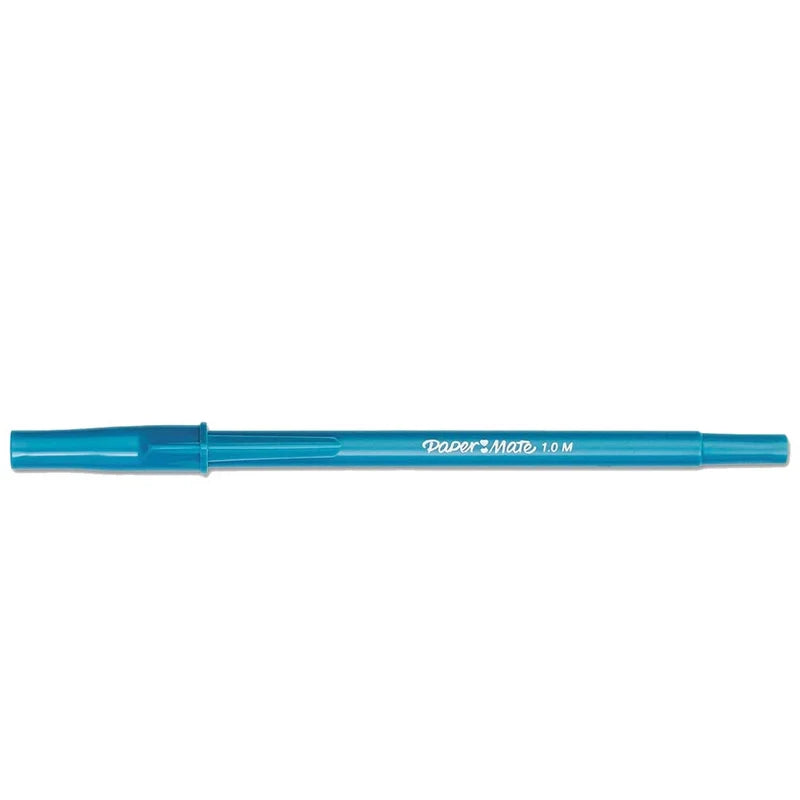 16 x Papermate Write Bros Classic Ballpoint Stick Pen, 1.0mm Medium Point, Blue Barrel/Blue Ink - Loose in Plain Packaging