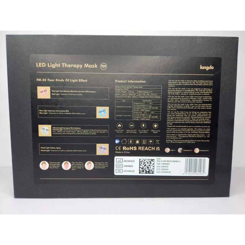 Kingdo Red Light Therapy for Face, Cordless Near-Infrared 850nm