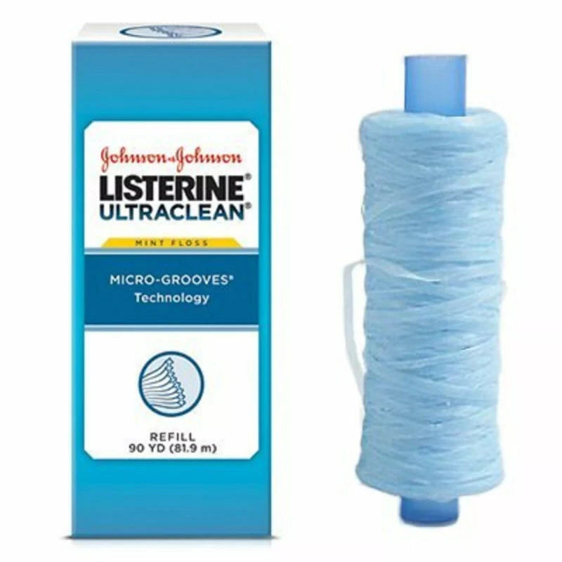 LISTERINE 6 pk of Listerine Ultraclean mint floss professional refill spool, 90 yds