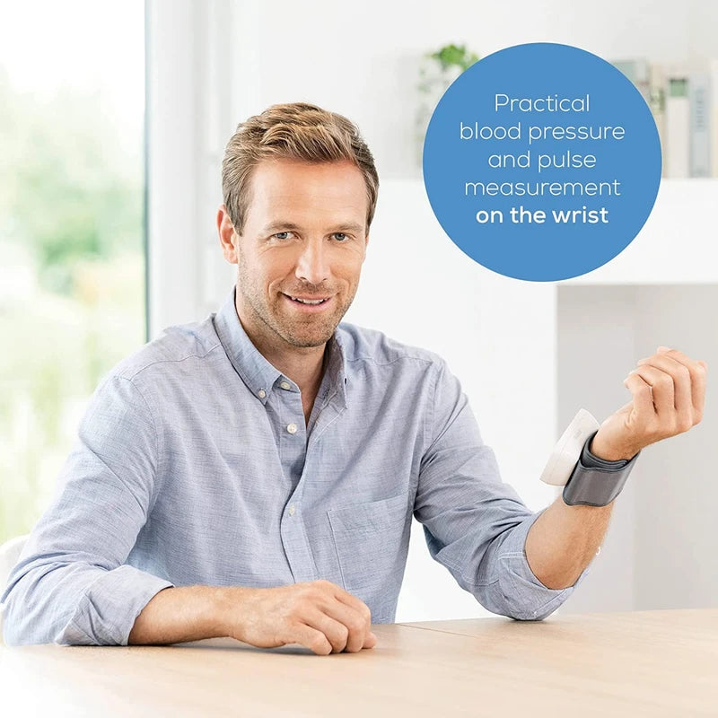 Beurer Bluetooth Smart, Wireless & Automatic Wrist Blood Pressure Monitor with Large LCD Display, Irregular Heartbeat Detection, Multi-Users, Syncs Readings to HealthCoach App, 60 Memory Spaces, BC57