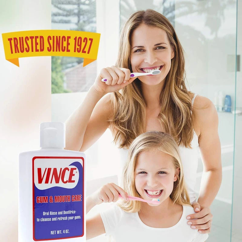 Vince Gum and Mouth Care - Oral Rinse and Dentifrice - 4 Ounce - Oxygenating Oral Rinse - Improve Gum Health - Cleanse and Refresh Your Gums - Pleasantly Flavored