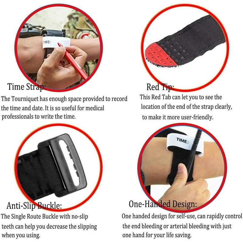 10 pcs Tourniquet Rapid One Hand Application Emergency Outdoor First Aid Kit