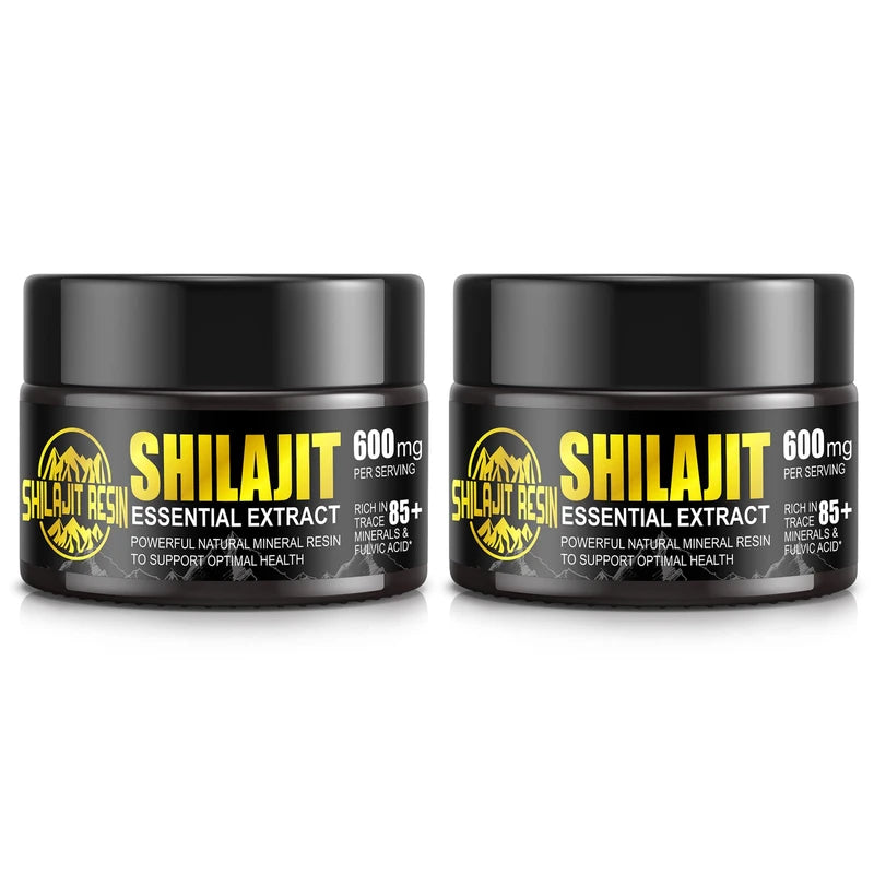 Boysea Shilajit Pure Himalayan Organic Shilajit Resin 2 Pack - Shilajit Supplement - Natural Shilajit Resin with 85+ Trace Minerals & Fulvic Acid for Focus & Energy, Immunity, 2 * 50 Grams
