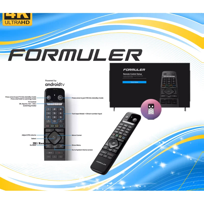 Formuler CC ATSC Tuner 4K -Indoor Antenna-Bonus 7 Color Wireless Mini keyboard