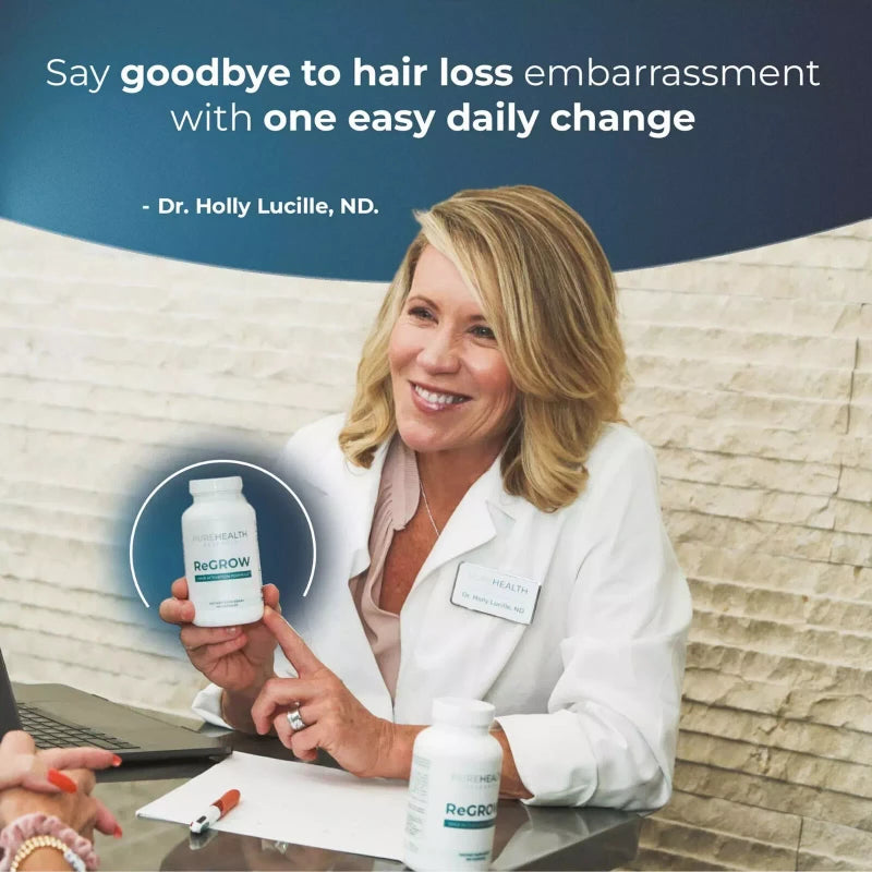 PureHealth Research ReGrow - Thicker Hair, Hair Growth, Anti Hair Loss- Vitamins