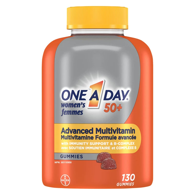 One A Day Women 50 Plus Multivitamin Gummies- Advanced Multivitamin Gummy with Brain Function & Immunity Support, Formulated with Vitamins & Minerals for Women 50+, 130 Gummies