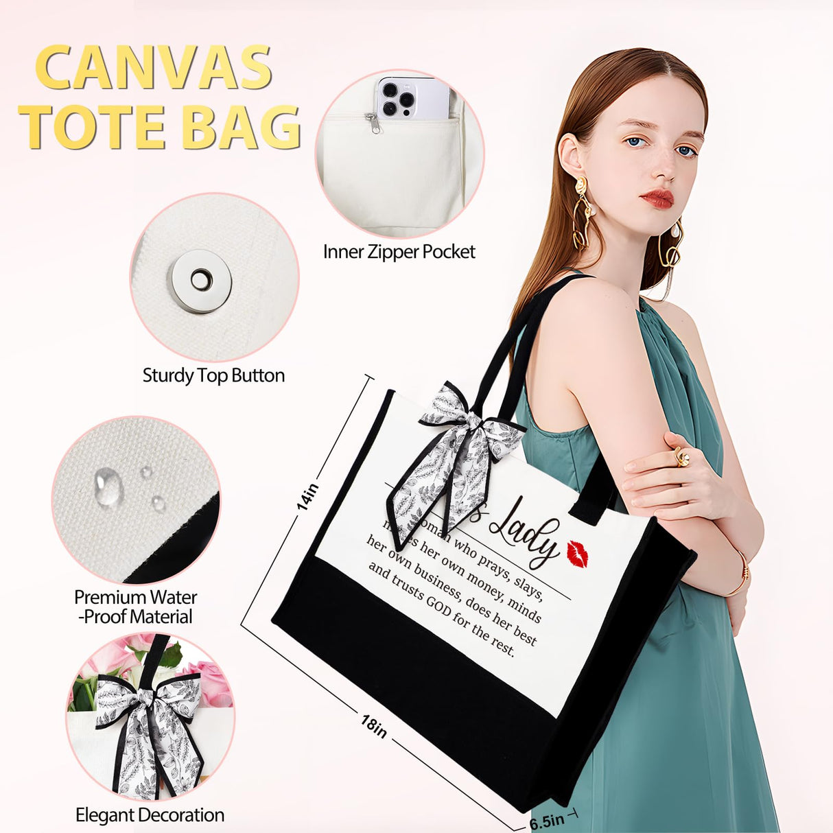 Boss Lady Gifts for Women, Best Boss Gift with Grocery Canvas Tote Bag, Funny Boss Christmas Box for Women, Cool Basket for Bosses Female, Office Appreciation Gifts for Birthday Boss's Day Pink