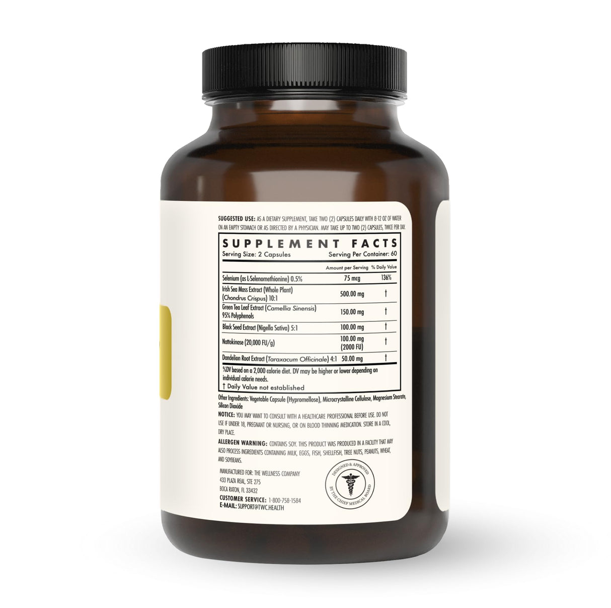 The Wellness Company The Wellness Company Ultimate Spike Detox | 120 Capsules | 3-in-1 Formula with Nattokinase, Bromelain, and Curcumin | Non-GMO, Gluten-Free | Supports Cellular Defense and Detoxification