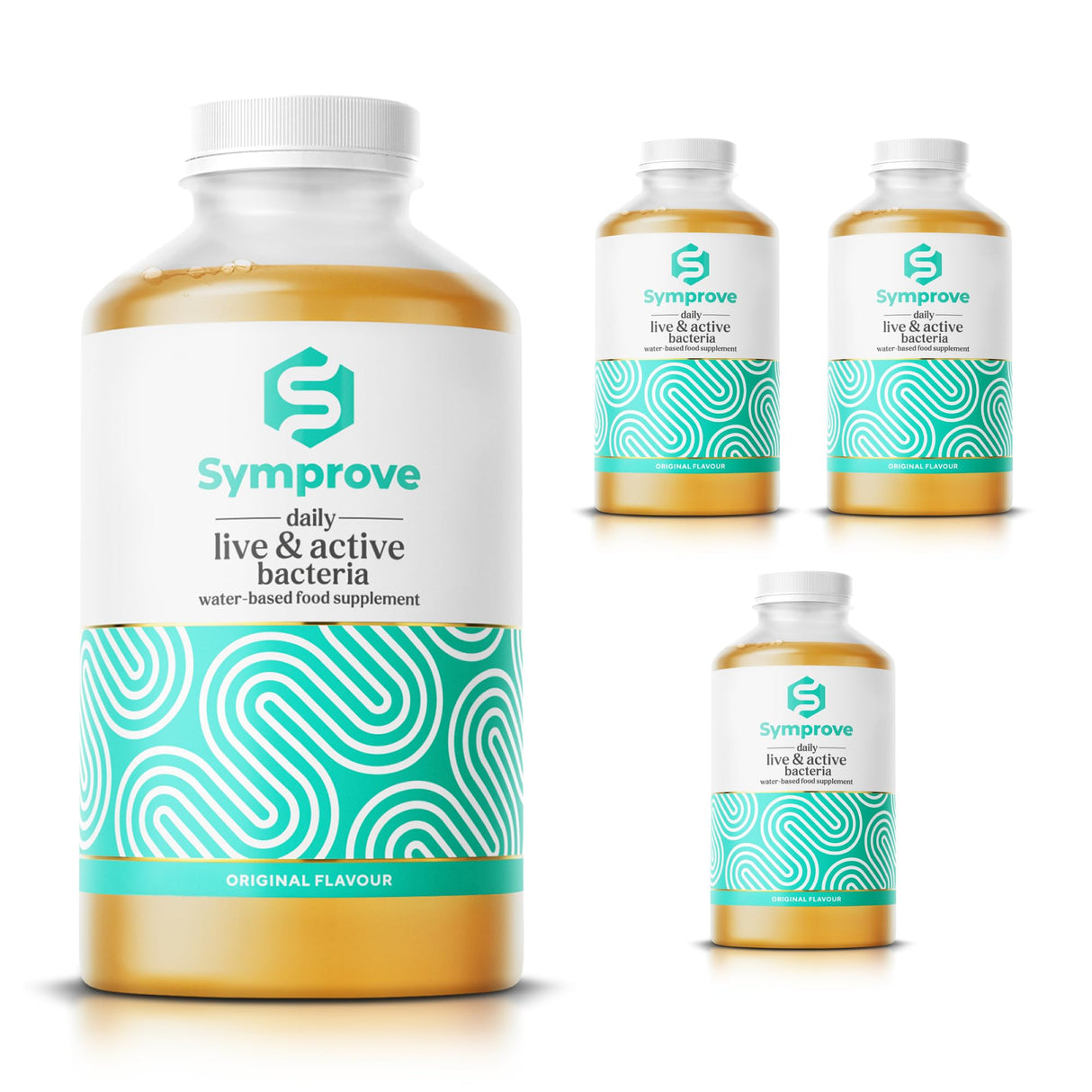 Symprove Symprove Original 4-Week Pack | Daily Essential Gut Health Supplement | Probiotic Drink with Live Bacteria, Vegan | 4x500ml