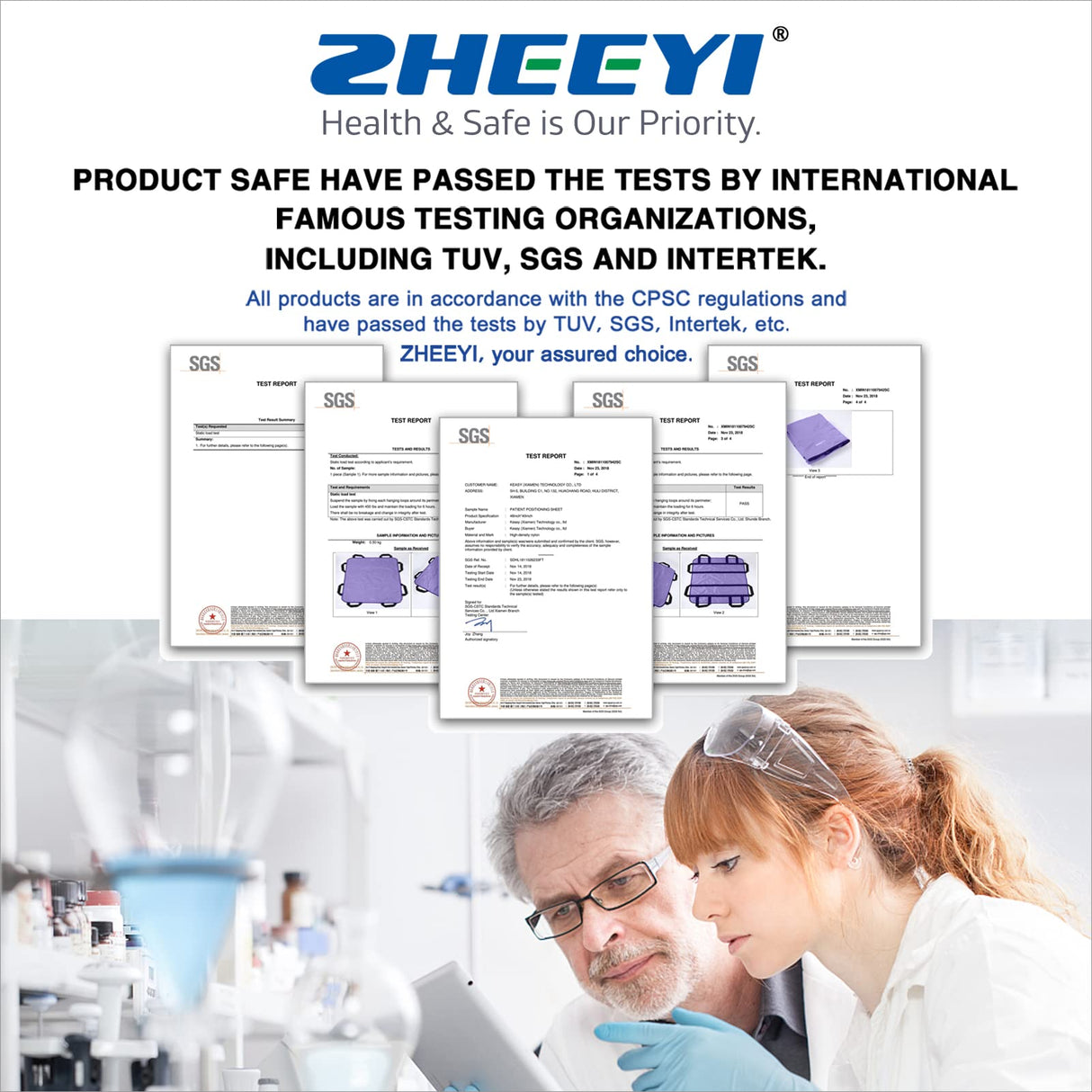 ZHEEYI Multipurpose 48" x 40" Positioning Bed Pad with Reinforced Handles - Reusable & Washable Patient Sheet for Turning, Lifting & Repositioning - Double-Sided Nylon Fabric, Purple