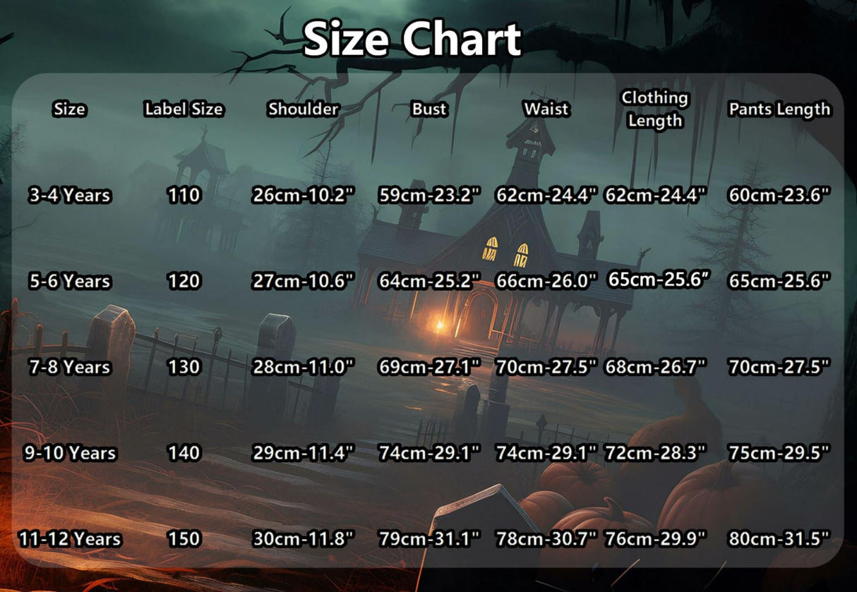 Costume Girls Kids Christmas Nightmare Cosplay Outfit Toddler Halloween Costumes Doll Princess Dress Up Set with Red Wig Tattoo Stickers CA039XXL