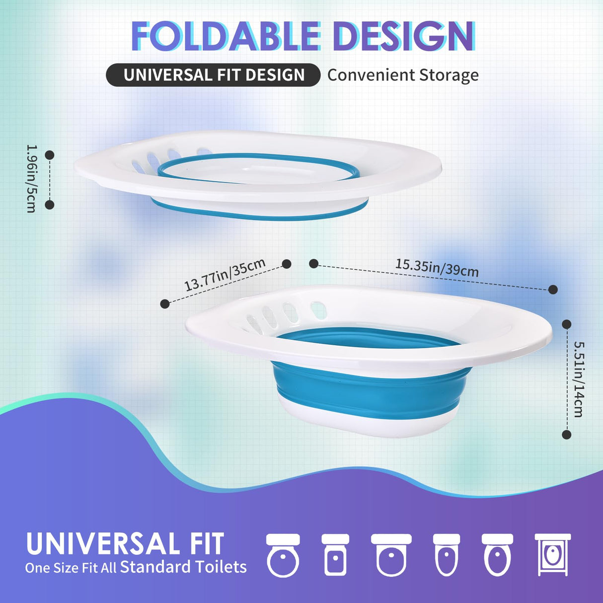 Electric Sitz Bath, Sitz Bath for Hemorrhoids, Sitz Bath for Toilet Seat, Postpartum Care, Perineum Relief - Collapsible, Wide Seat, Deeper Bowl - Use w/Sitz Bath Salt
