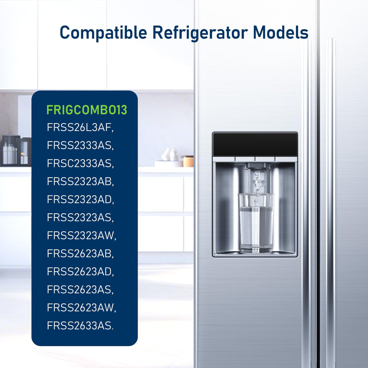 TEEHAY PWF-1 FPPWFU01 Water Filter & PureAir Ultra II PAULTRA2 Air Filter Combo, Compatible with Frigidaire FRIGCOMBO13, FRSS26L3AF, FRSS2333AS, FRSC2333AS, FRSS2323AB, 1 Combo