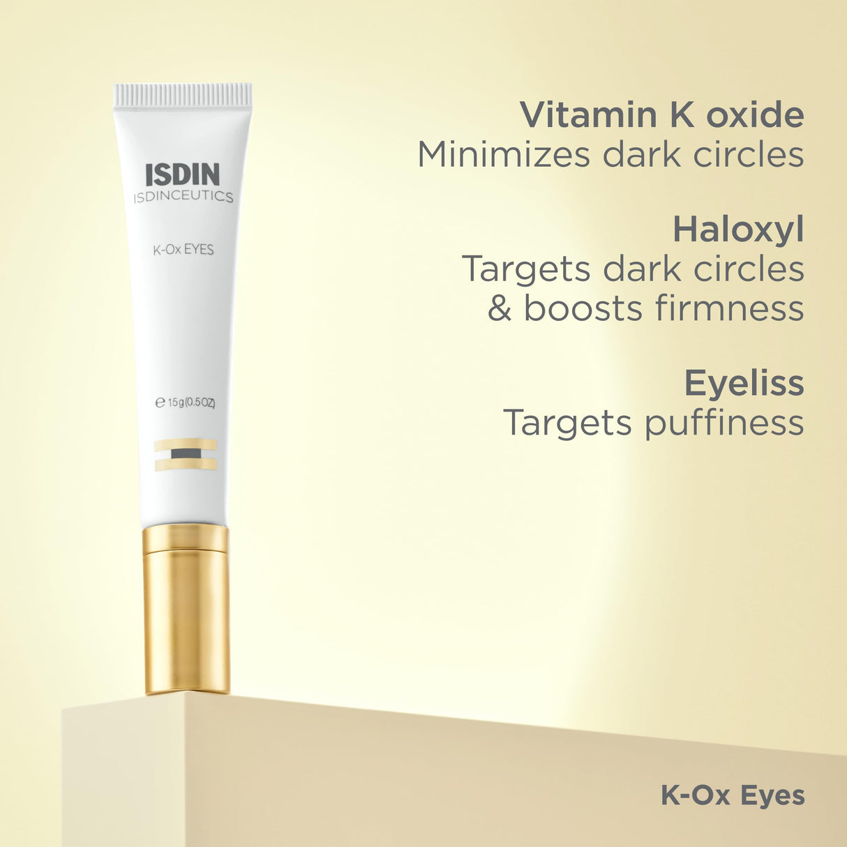 ISDIN Isdinceutics K-Ox Eyes - Rich Vitamin K Oxide Eye Cream for Dark Circles and Under-Eye Rejuvenation, 0.5 OZ