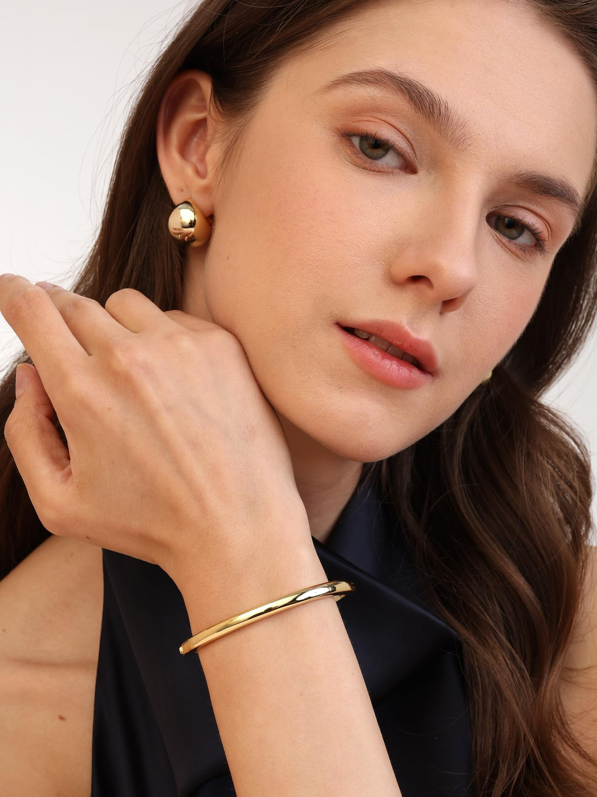Pearich Gold Bracelets For Women,14k Gold Bangle Bracelets, Hinged Bangle Bracelet,Bangle Bracelets Non Tarnish, Jewelry For Women