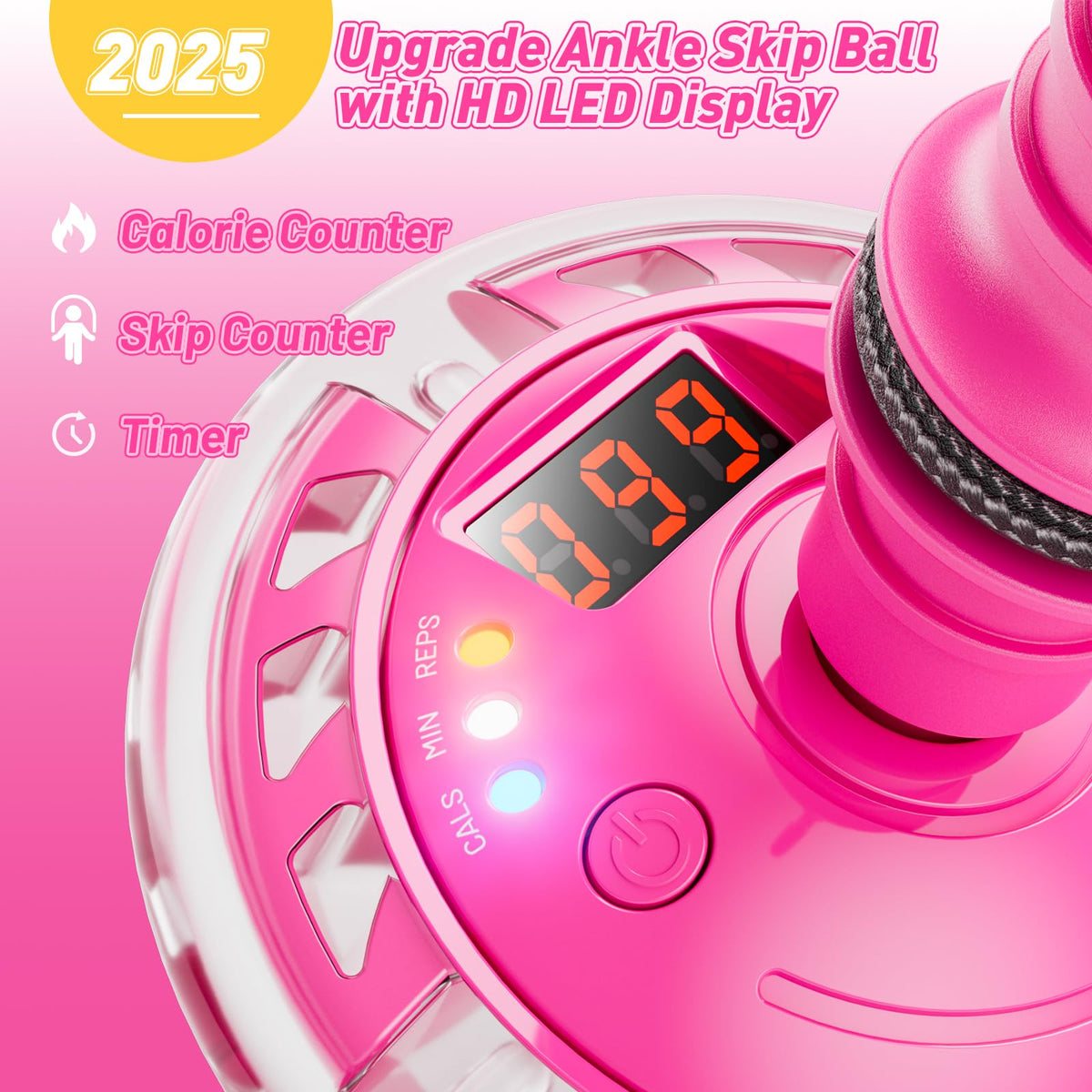 Flooyes Skip Ball for Kids, Ankle Skip Ball Toy with Counter, Timer