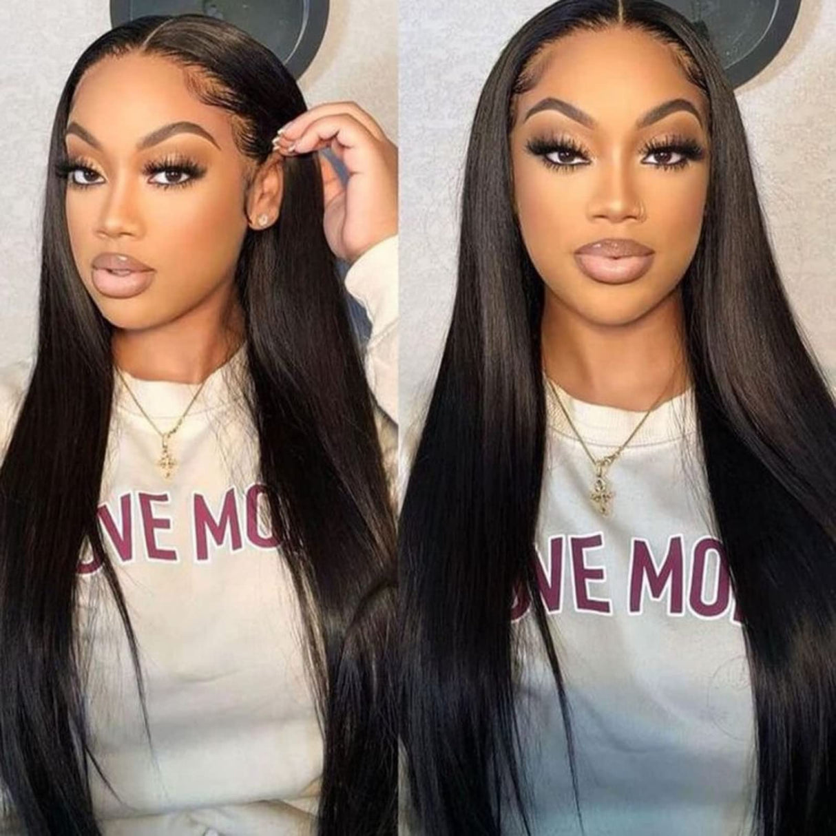 ITODAY 30 Inch Straight Long Lace Front Wigs Human Hair Pre Plucked 13x4 HD Lace Frontal Wigs Human Hair for Women Glueless Wigs Human Hair Natural Hairline (30 Inch, 13×4 Straight Wig)