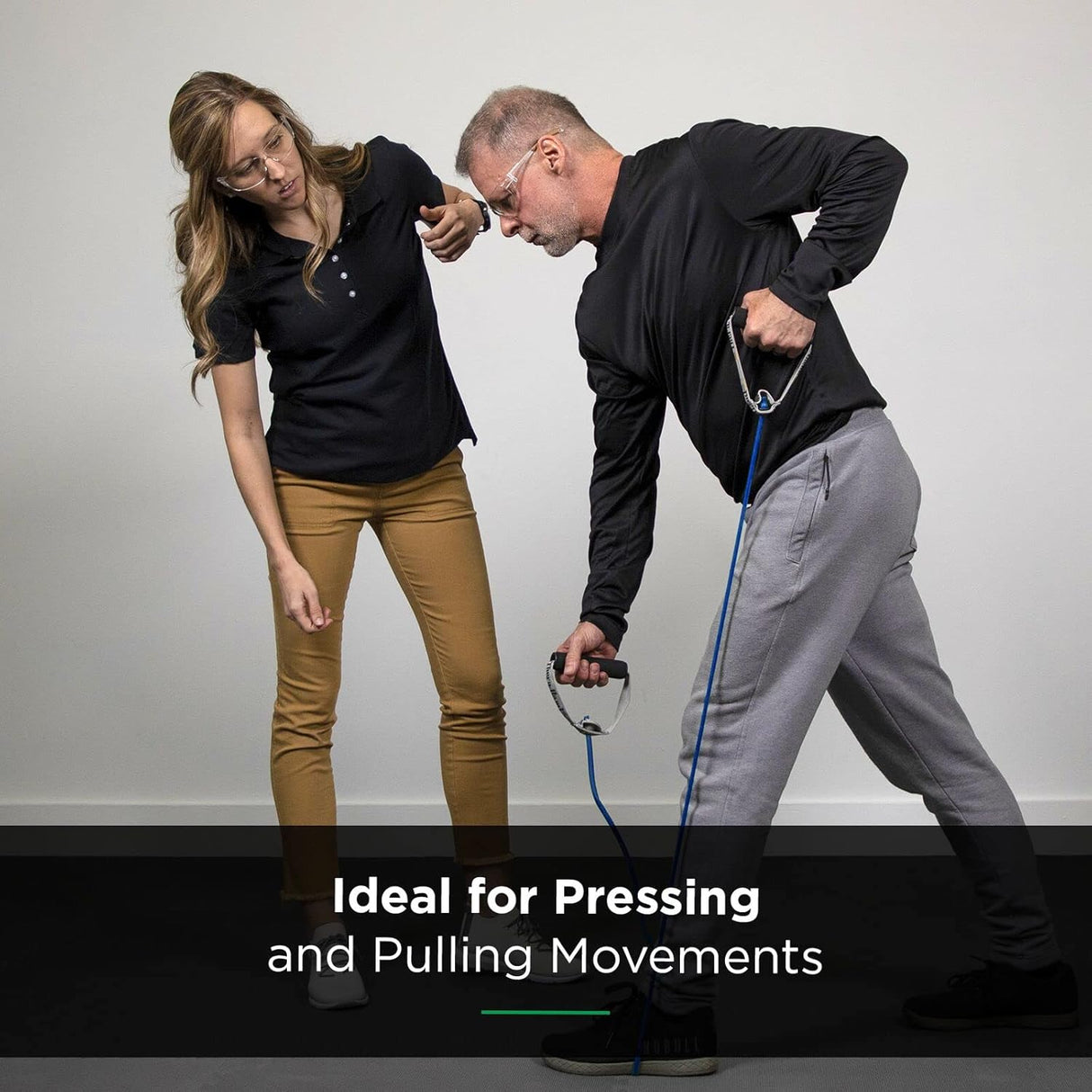 TheraBand Resistance Tubes, Professional Latex Elastic Tubing with Hard Handles, Exercise, Physical Therapy, Lower Pilates, At-Home Workouts, & Rehab, 48 Inch, Blue, Extra Heavy, Intermediate Level 2