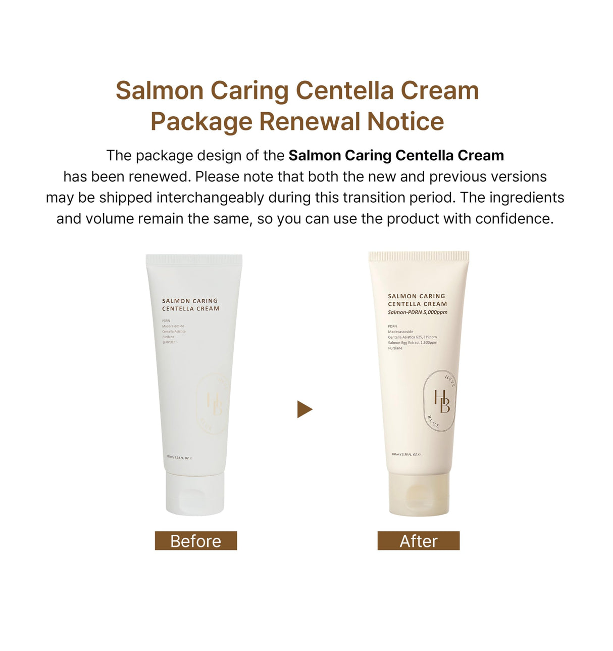HEVEBLUE Salmon Caring Centella Cream - Salmon PDRN, Salmon Egg Extract, Centella, Madecassoside, Improve Skin Moisture Loss, Restore and Rejuvenate, Low Irritation, Korean Skincare, K-Beauty