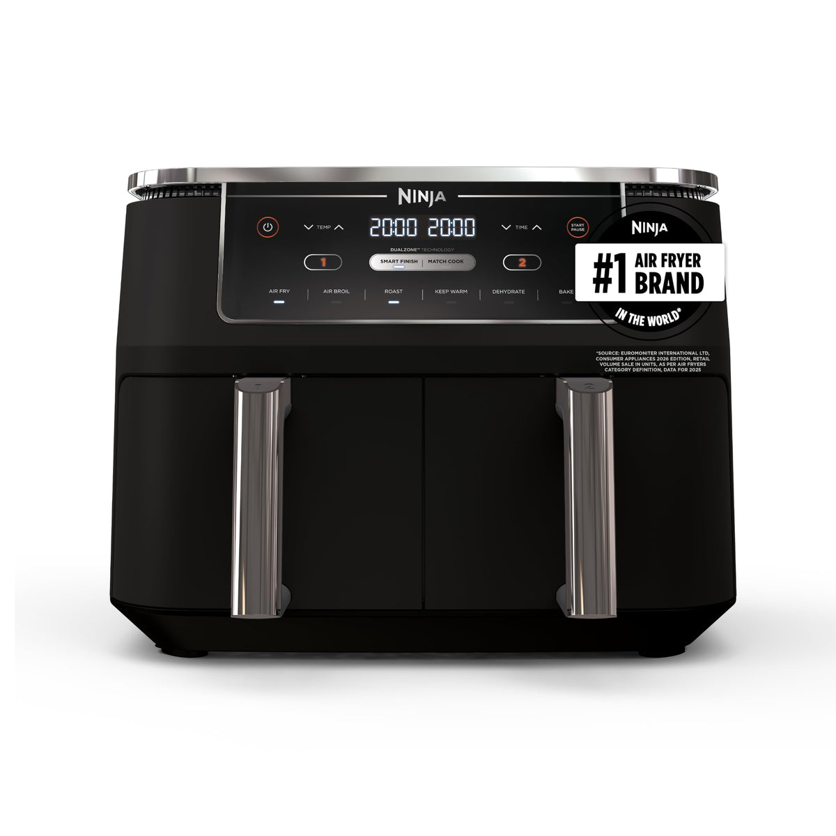 Ninja Foodi Air Fryer, 10 Qt DualZone, 6-in-1, Black, DZ302