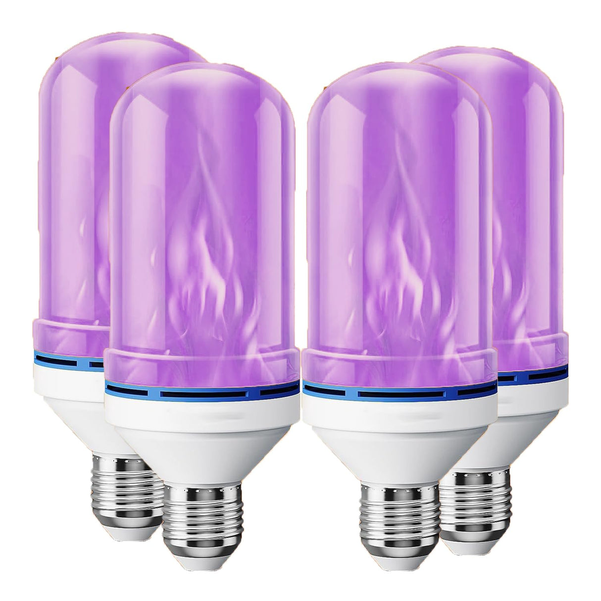 Upgraded LED Purple Flame Light Bulbs, 4-Mode Flickering Light Bulbs with Gravity Sensor, E26 Fire Light Bulb for Porch Party Patio Home Halloween Christmas Indoor Outdoor (Purple, 4)