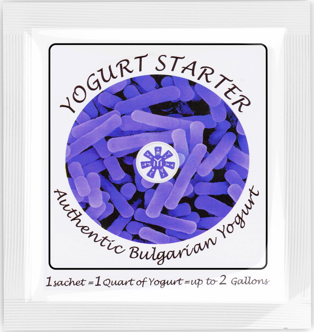 Yogurt Starter Cultures - Pack of 12 Freeze-dried Culture Sachets for Authentic Bulgarian Yogurt (12)