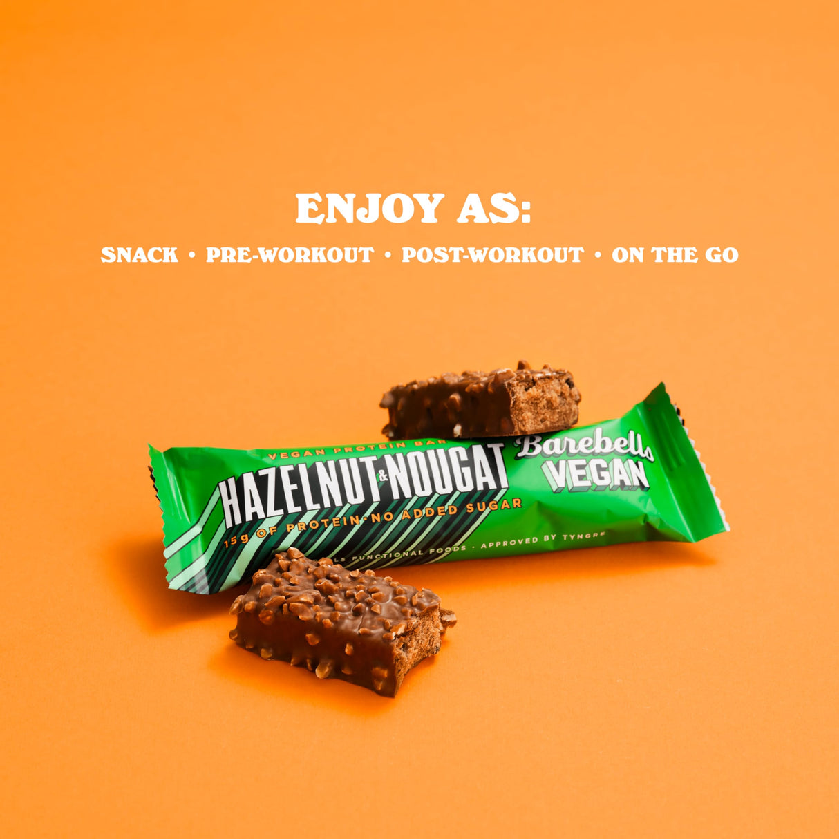 Barebells Vegan Protein Bars Hazelnut & Nougat - 12 Count, 1.9oz Bars - Features Plant Based Protein Bar with 15g of Protein - Chocolate Protein Snacks with Only 1g of Total Sugars - Ideal for