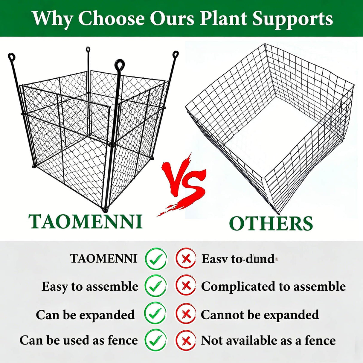 3 Pack Plant Protectors from Animals, 12Pcs 1" Mesh DIY Plant Cages 13.8"x13.8"x12", Metal Garden Animal Barrier with Stakes, Keep Rabbits & Chipmunks Out for Vegetables, Shrubs & New Plants