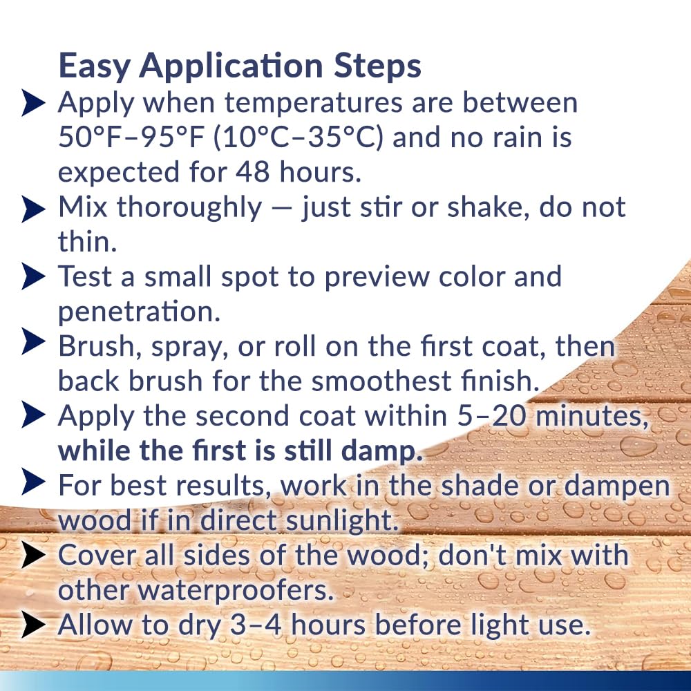 SEAL-ONCE Marine Ready Mix - 2 Gallon Penetrating Wood Sealer Waterproofer & Stain (Coastal Gray). Water-Based, Ultra-Low VOC Formula for high-Moisture Areas to Protect Wood Docks, Decks & Piers.