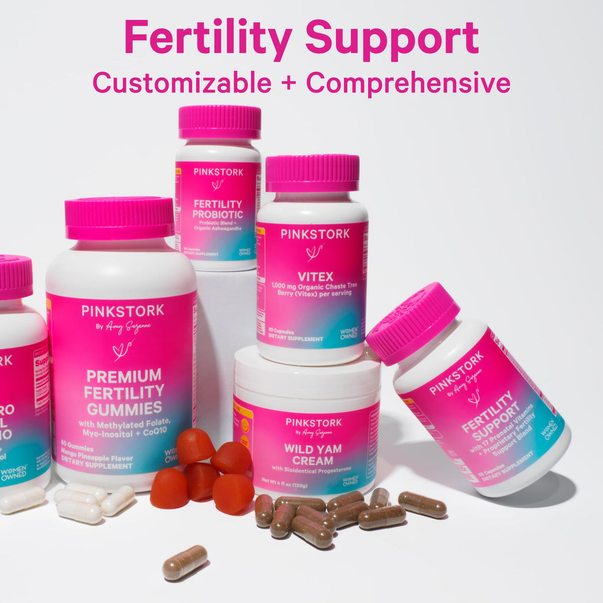 Pink Stork Birth Control Cleanse to Support Hormone Balance, with Chaste Tree Berry (Vitex), Magnesium, and Selenium, Period Support for Conception, Fertility Supplements for Women - 60 Capsules