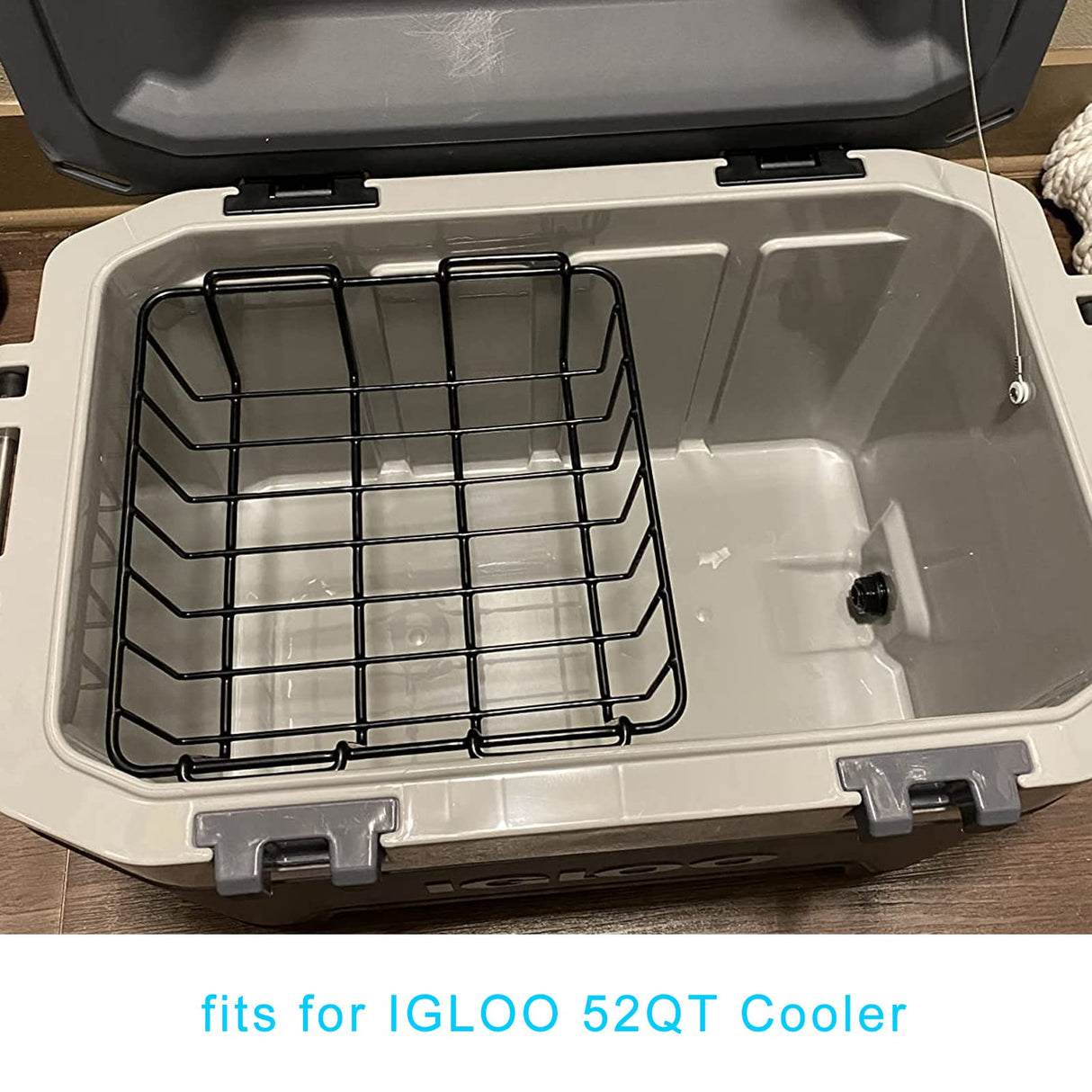 Cooler Basket for YETI Tundra 50 or 65,Inside Dry-Goods Basket Compatible with Cabela's 60QT, Igloo BMX 52QT, Ozark Trail 52QT,Pelican Elite (45 & 70) etc,Stainless Steel Wire Cooler Rack