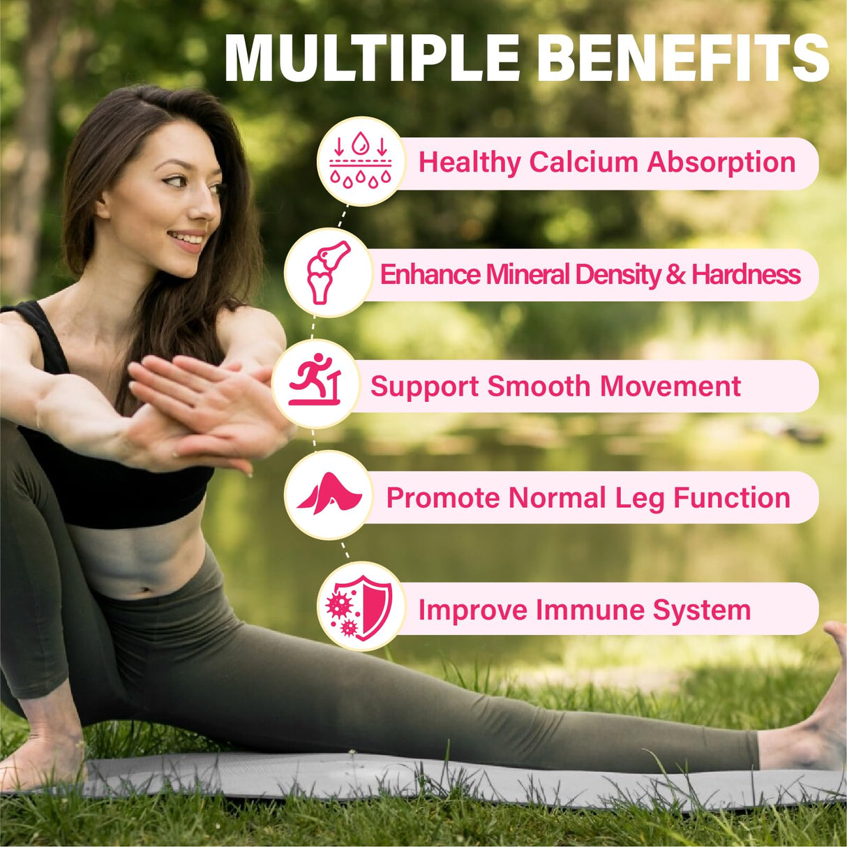 Calcium Citrate Gummies 1200 mg for Adults: Ultimate Absorption Calcium Supplement for Women & Men - Easy to Digest, Vegan, Non-GMO, Gluten Free - Natural Strawberry Flavor