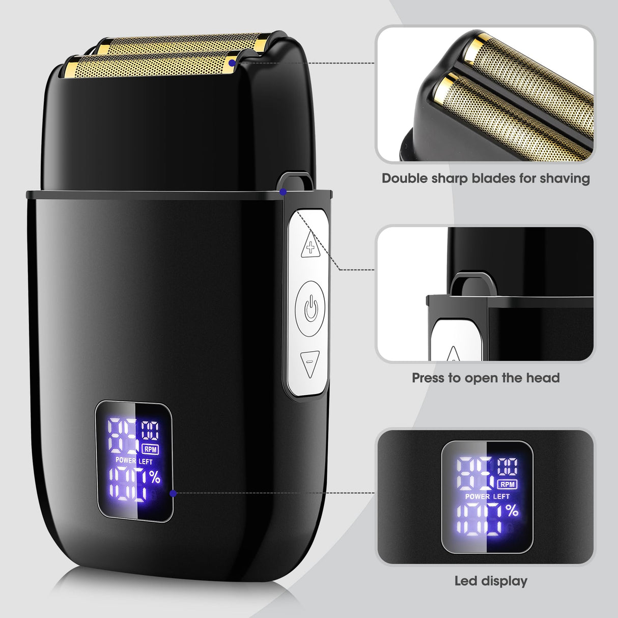 Lanumi Professional Hair Clippers Electric Razor Shavers Men 3 Piece Set Rechargeable Clippers and Trimmers Beard Trimmer Barber Kit with Travel Case Clippers for Hair Cutting Gifts for him